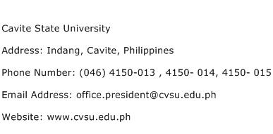 Cavite State University Address Contact Number
