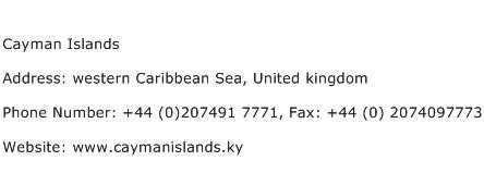 Cayman Islands Address Contact Number