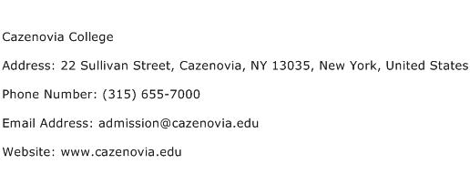 Cazenovia College Address Contact Number