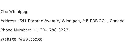 Cbc Winnipeg Address Contact Number