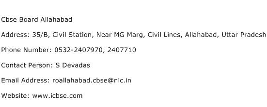 Cbse Board Allahabad Address Contact Number