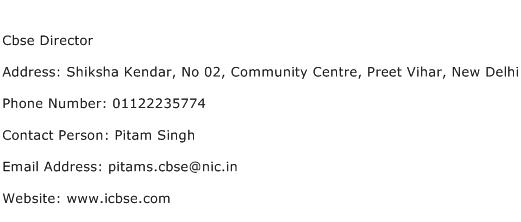 Cbse Director Address Contact Number