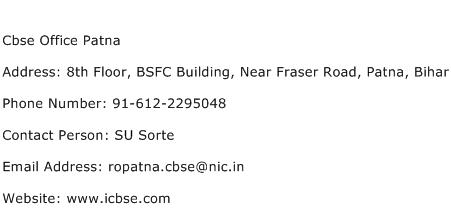 Cbse Office Patna Address Contact Number
