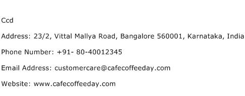 Ccd Address Contact Number