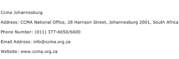 Ccma Johannesburg Address Contact Number