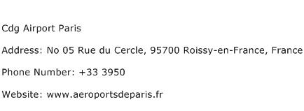 Cdg Airport Paris Address Contact Number