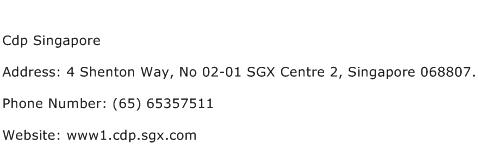 Cdp Singapore Address Contact Number