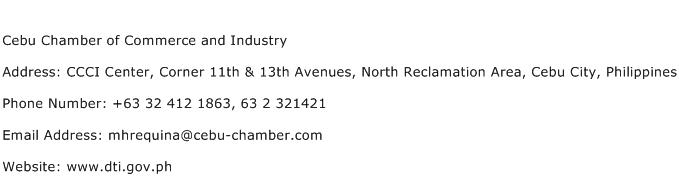 Cebu Chamber of Commerce and Industry Address Contact Number