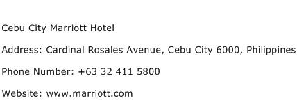 Cebu City Marriott Hotel Address Contact Number