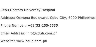 Cebu Doctors University Hospital Address Contact Number