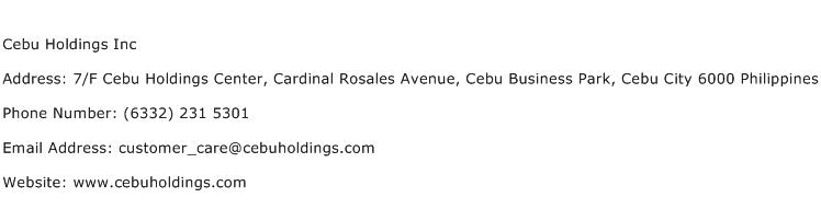 Cebu Holdings Inc Address Contact Number