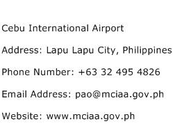 Cebu International Airport Address Contact Number