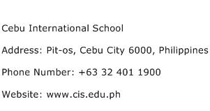 Cebu International School Address Contact Number