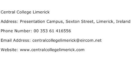 Central College Limerick Address Contact Number