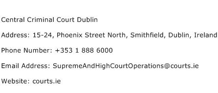 Central Criminal Court Dublin Address Contact Number