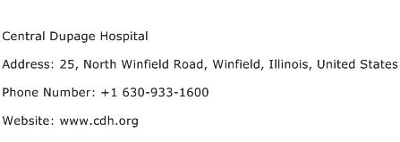 Central Dupage Hospital Address Contact Number