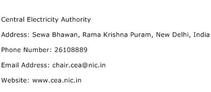 Central Electricity Authority Address Contact Number