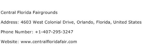 Central Florida Fairgrounds Address Contact Number