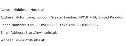 Central Middlesex Hospital Address Contact Number