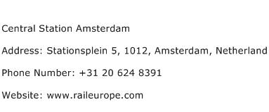 Central Station Amsterdam Address Contact Number
