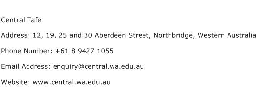 Central Tafe Address Contact Number