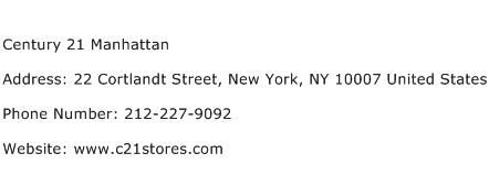 Century 21 Manhattan Address Contact Number
