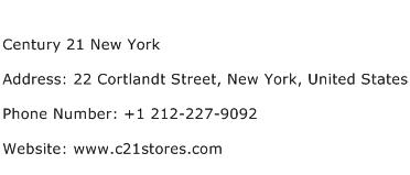 Century 21 New York Address Contact Number