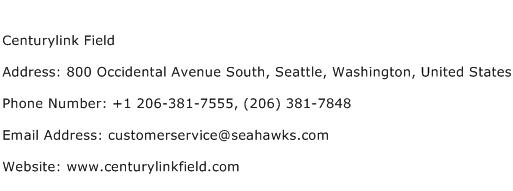 Centurylink Field Address Contact Number