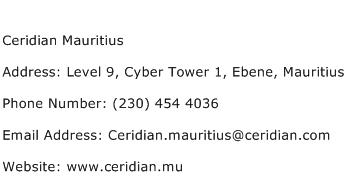 Ceridian Mauritius Address Contact Number