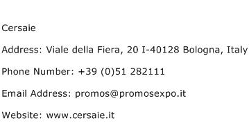 Cersaie Address Contact Number