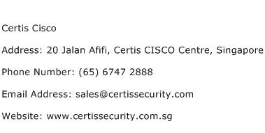 Certis Cisco Address Contact Number