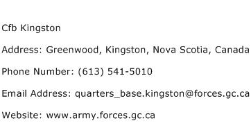 Cfb Kingston Address Contact Number