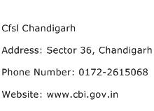 Cfsl Chandigarh Address Contact Number