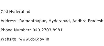 Cfsl Hyderabad Address Contact Number
