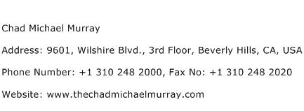 Chad Michael Murray Address Contact Number
