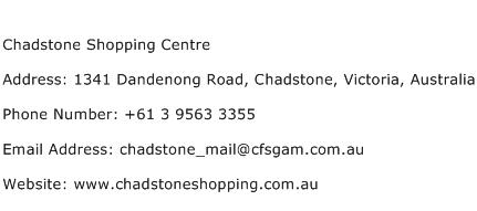 Chadstone Shopping Centre Address Contact Number