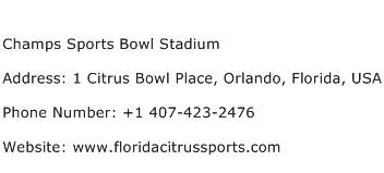 Champs Sports Bowl Stadium Address Contact Number