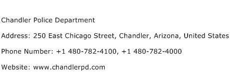 Chandler Police Department Address Contact Number