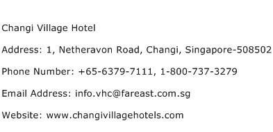 Changi Village Hotel Address Contact Number