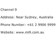 Channel 9 Address Contact Number