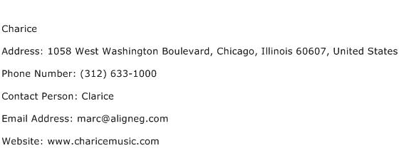 Charice Address Contact Number