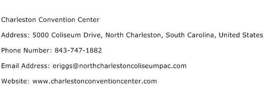 Charleston Convention Center Address Contact Number