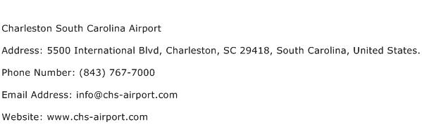 Charleston South Carolina Airport Address Contact Number