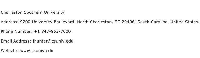 Charleston Southern University Address Contact Number