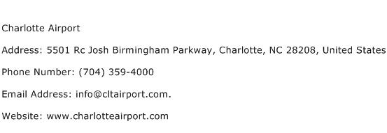Charlotte Airport Address Contact Number