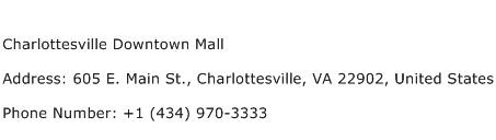 Charlottesville Downtown Mall Address Contact Number