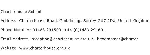Charterhouse School Address Contact Number