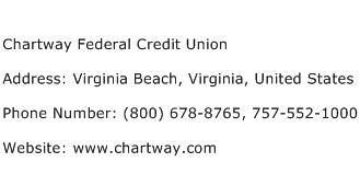 Chartway Federal Credit Union Address Contact Number