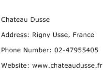 Chateau Dusse Address Contact Number