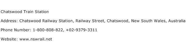 Chatswood Train Station Address Contact Number